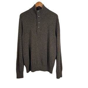 Banana Republic Mens Sweater Large Brown Merino Wool Quiet Luxury Italian Yarn